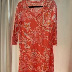 Lily Pulitzer Orange and White Floral Dress